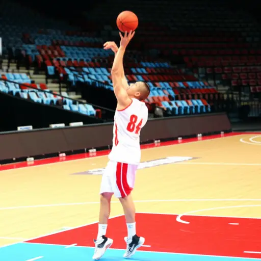 他经常从远处投篮，并且仍然能得分。