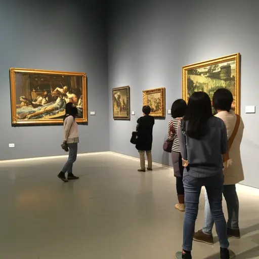 博物馆收藏了许多有价值的画作。