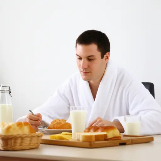 我洗了个澡，然后吃了早餐。