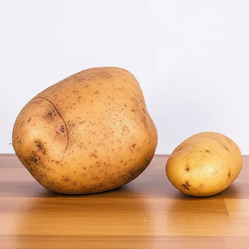 这个土豆很大。