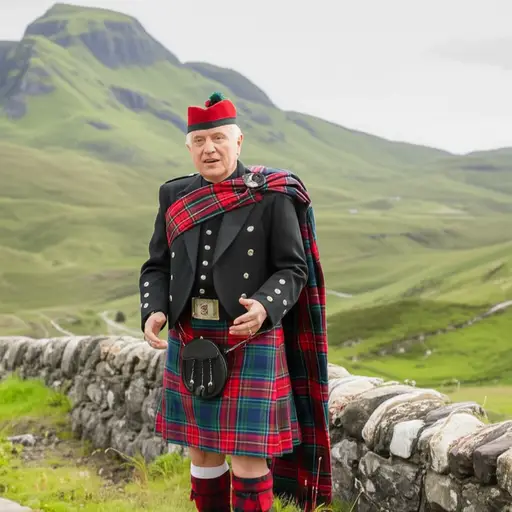 他说话带有浓重的苏格兰口音。