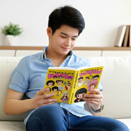 阅读漫画书很有趣。