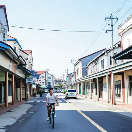 他更喜欢骑自行车在镇上进行短途出行。