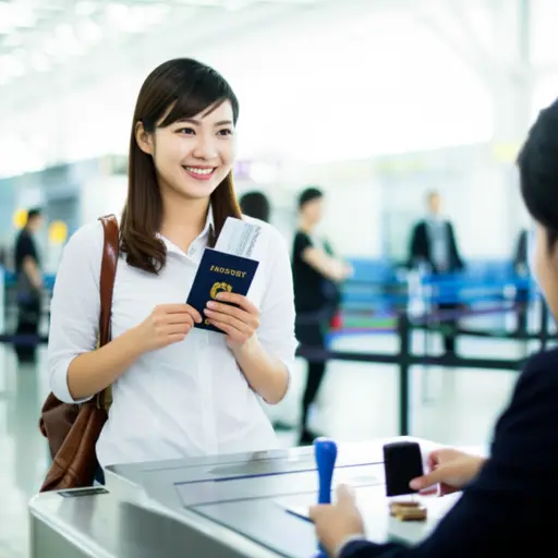 她毫无问题地通过了移民检查处。