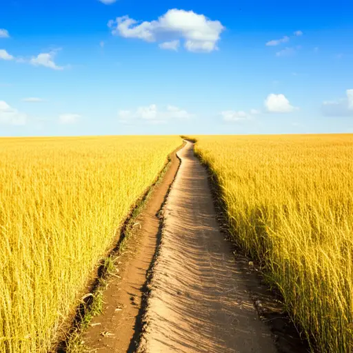 这条穿过田野的小路很漂亮。