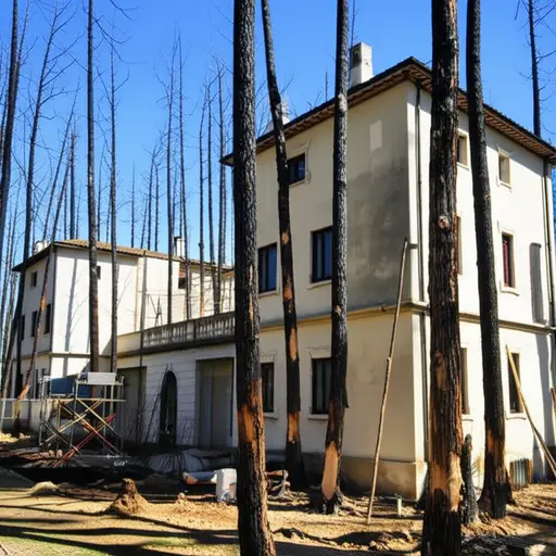 这座别墅在1425年被火灾摧毁后完全重建了。