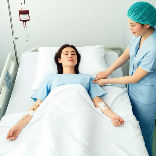 她在事故中失了很多血。