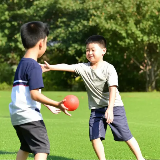 我把球扔给了我的弟弟。