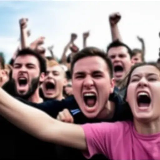 有愤怒的喊叫声。