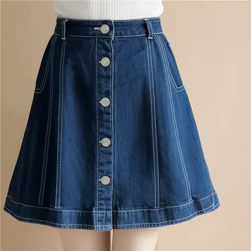 这条裙子的前面有一个装饰性的纽扣。