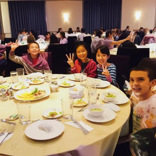 孩子们答应在餐厅会守规矩。