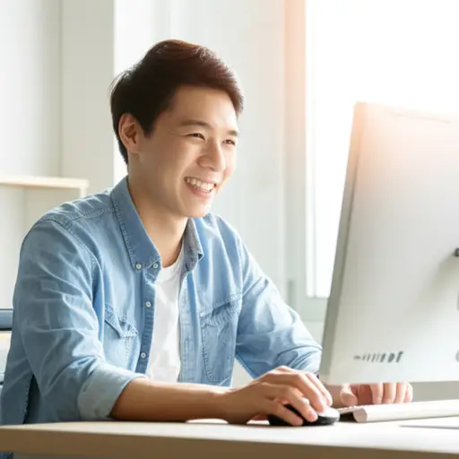 自从他开始新工作以来，他开心多了。