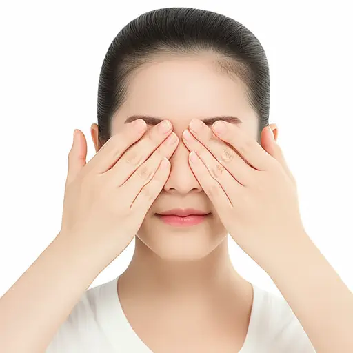 她把双手放在眼睛上。