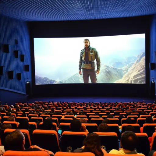 他们为电影首映有一个巨大的屏幕。