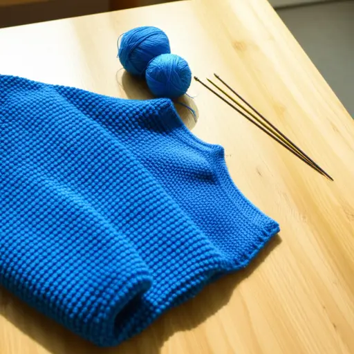 这件蓝色毛衣是妈妈给我织的。