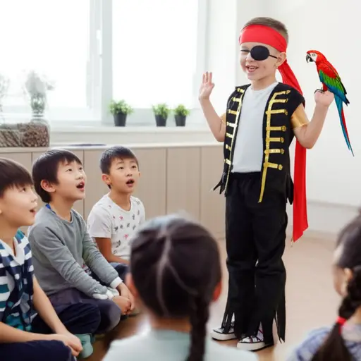 孩子们常常想象海盗戴着独眼罩，肩膀上站着鹦鹉。