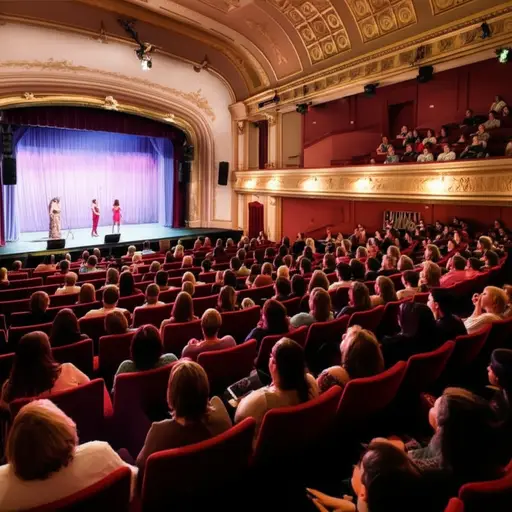 我们在百老汇看了一场戏剧。