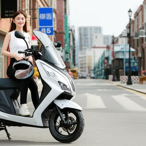 她上周买了一辆新摩托车。