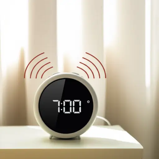 我的闹钟每天早上7点响。