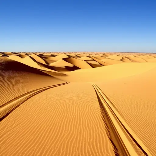 穿过沙丘的小路沙很多。