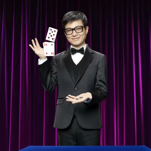 魔术太神奇了，纸牌和硬币凭空出现。