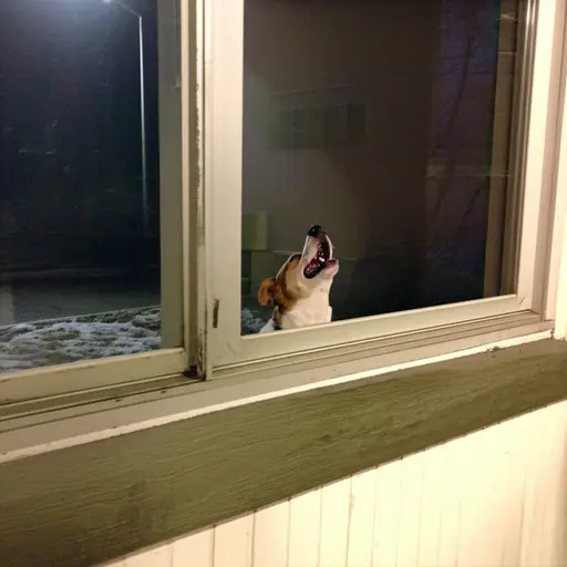 他们听到外面有狗在叫。