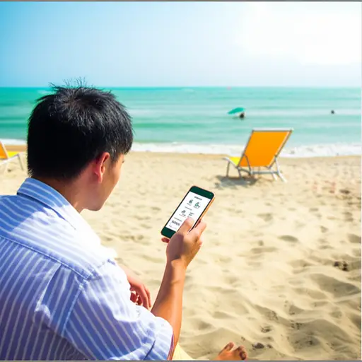 我在海滩上时，电话响了。