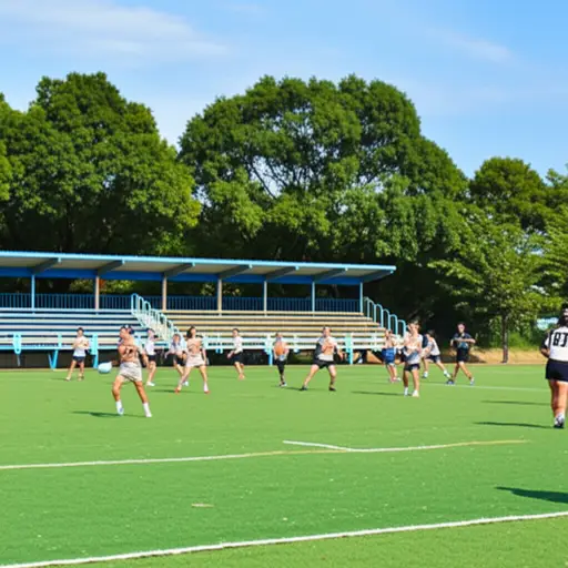 我们每个星期六在橄榄球场上练习。