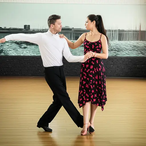 我们跳舞时，他总是踩到我的脚趾。