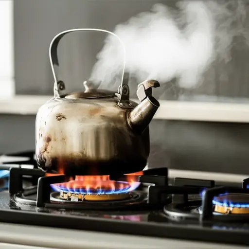 壶里的水加热到了沸点。