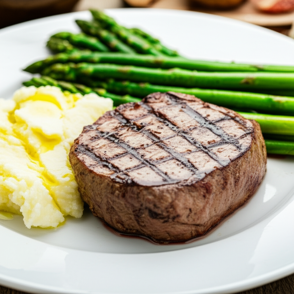 这块牛排煎得很完美。