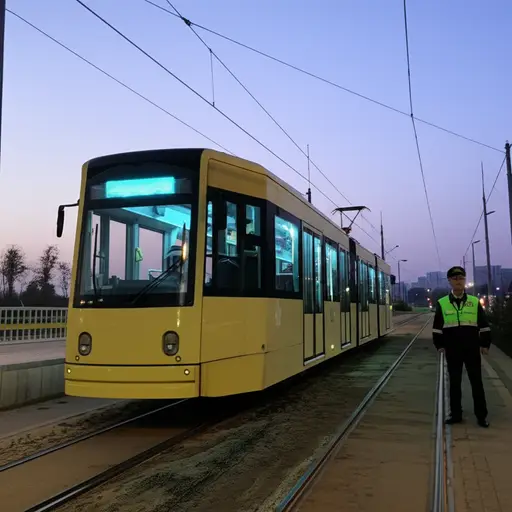 电车司机每天早上五点开始工作。