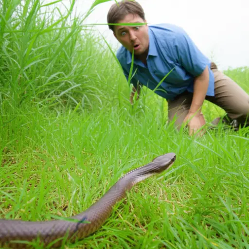 他害怕被蛇咬。