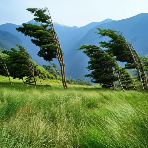 强风刮过山谷。