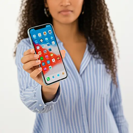 她的手机是全新的，拥有所有最新功能。