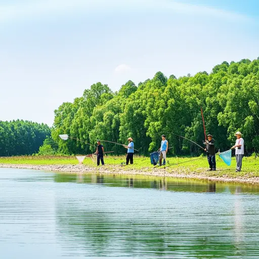 我们下周要去河里捕鱼。