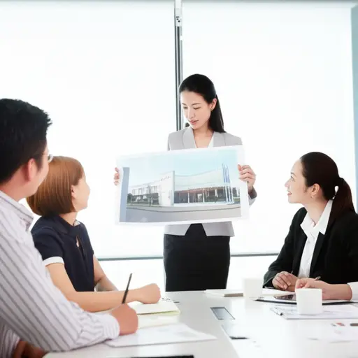 设计师展示了她为新大楼设计的方案。