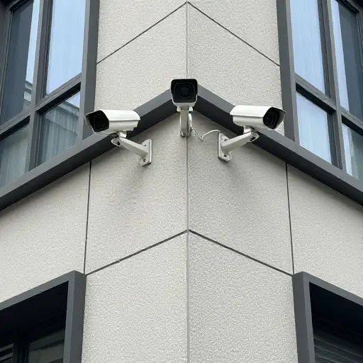 几个（战略性）放置的摄像头覆盖了建筑的每个角落。