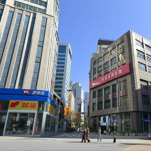 邮局在银行旁边。