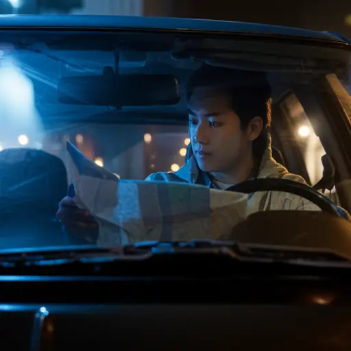 我昨晚开车回家时迷路了。