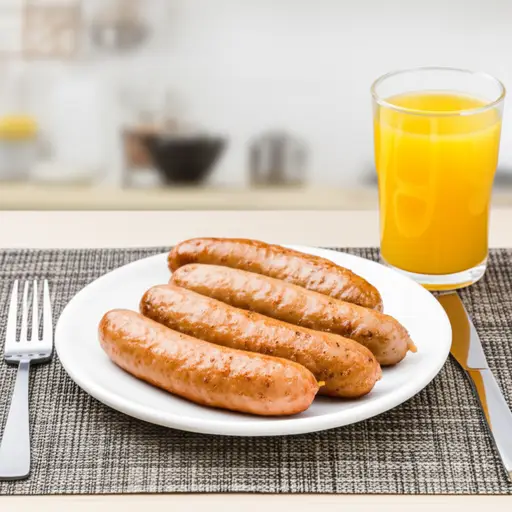 我喜欢早餐吃猪肉香肠。