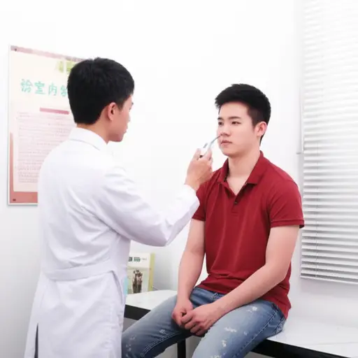 医生在检查期间测量了病人的体温。