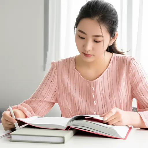 她正在为英语考试复习。