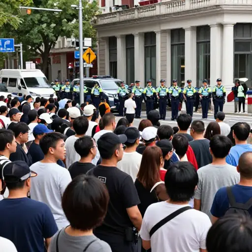 城市地区爆发了一场骚乱，但警察及时干预了。
