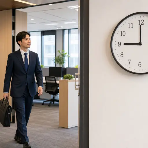 我直到九点才到工作单位。