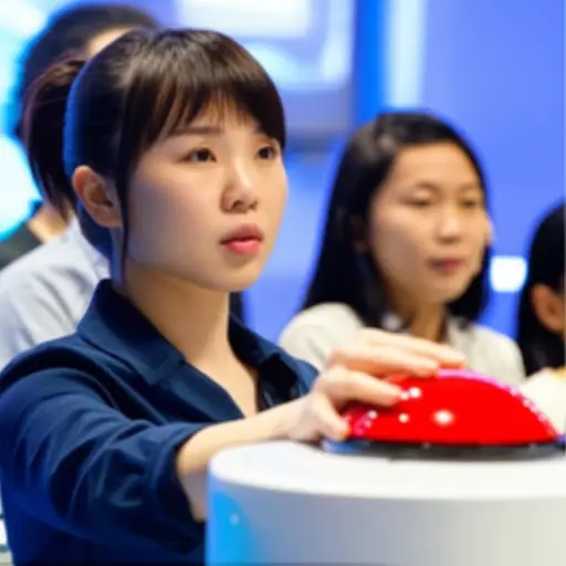 在游戏节目过程中，她迅速按下了蜂鸣器。