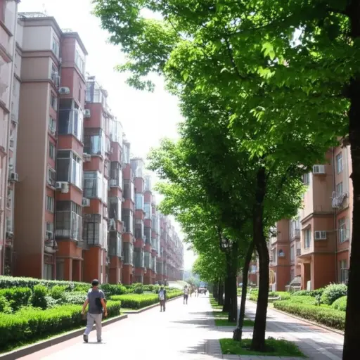 我住在城市的一个安静区域。