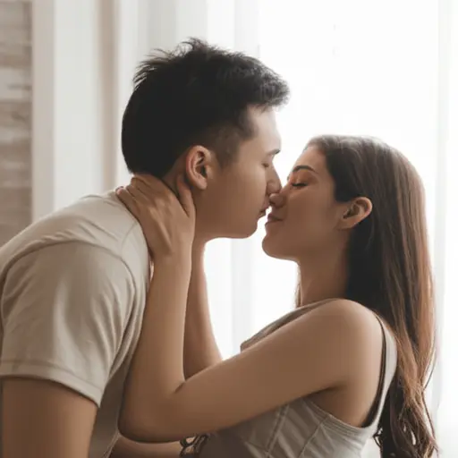 他在她唇上亲了一下。