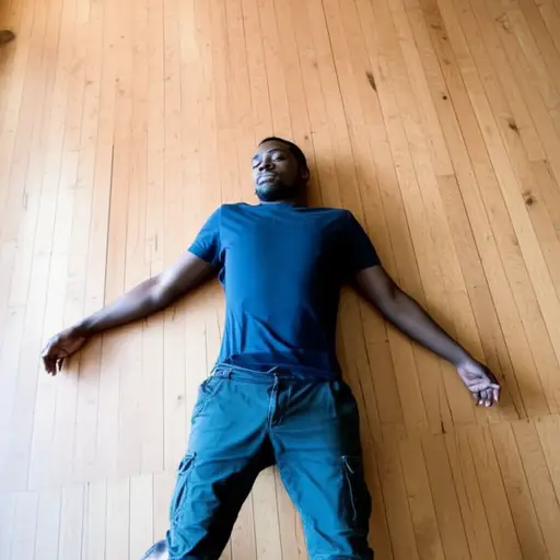 他失去意识，躺在地板上，就在我面前。