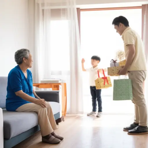 这个周末，我儿子会带着他的儿子（我的孙子）来看我。